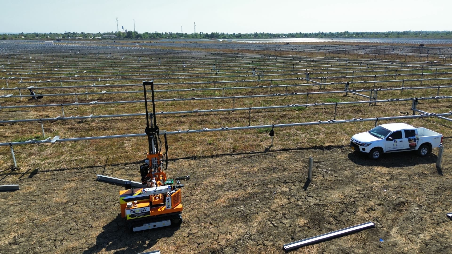 Hincado para montaje de trackers — Zambrano 2 (15.5 MW), Bolívar